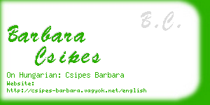 barbara csipes business card